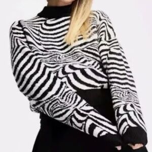 cotton on black and white geo patterned soft sweater